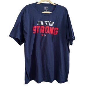 NFL Pro Line Fanatics Houston Strong Navy Blue T-Shirt 2XL 100% Cotton Mens Tee